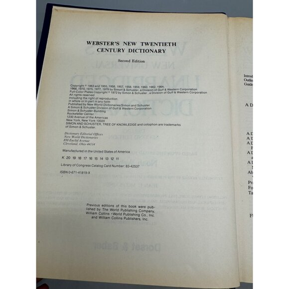 Websters New Universal Unabridged Dictionary Deluxe 2nd Edition hardcover book - Picture 7 of 16